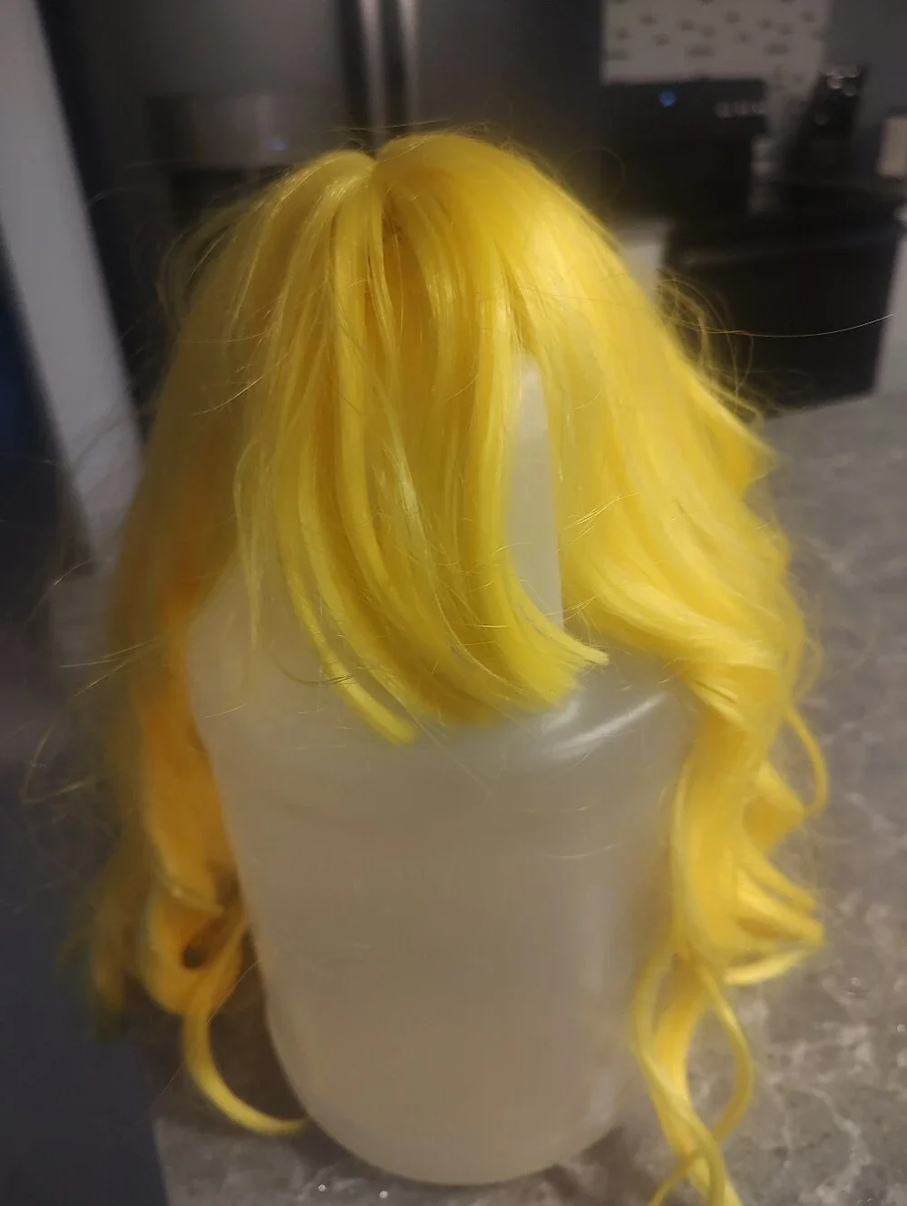 Yellow Wig New with head netting